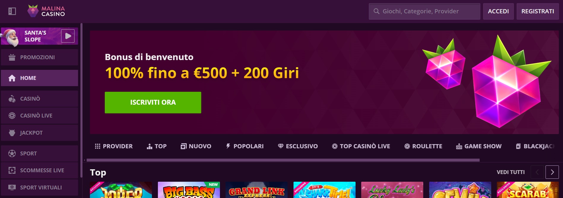 casinò online Malina