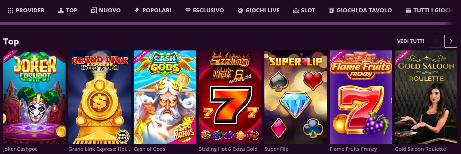 giochi non aams malina casino