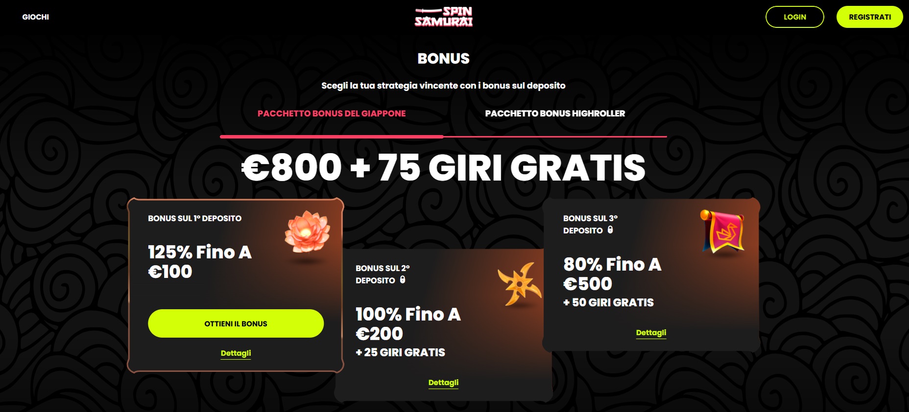spin samurai bonus